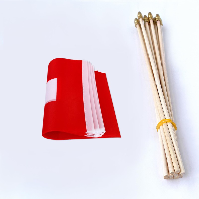 TSMD Switzerland Stick Flag Swiss Small Mini Hand Held Flags,5x8