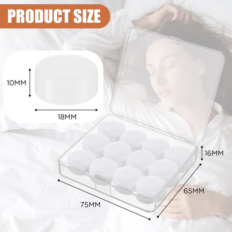 TrelaCo 12 Pack Soft Ear Plugs for Sleeping, Reusable Moldable