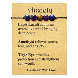 yfstyle Crystal Healing Stones Bracelets Healing Spiritual Crystal Bracelets for Women Men Amethyst Anxiety Bracelets Empath Protection Bracelet Natural Gemstones Bracelets Jewelry Gifts-Anxiety
