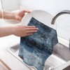 MATEKULI Navy Blue Abstract Kitchen Towels Dish Cloths,2 Pack Absorbent