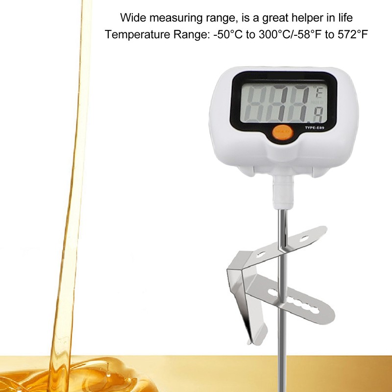 Digital Candy Thermometer with Pot Clip Stainless Steel Oil Thermometer