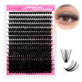 Cluster Lashes 300Pcs Mix 8-20mm individual lashes 50D C Curl Lash Clusters DIY Eyelash Extensions Wispy Individual Lash Extensions Thin Band Soft Eyelash Clusters to Use at Home (50D-0.07-C,8-20mm)