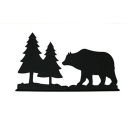 Village Wrought Iron MB-83 13.5 Inch Bear and Pines Mail Box Topper, Black