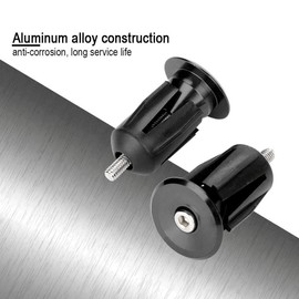 1 Pair Aluminum Bar End Plugs for Bicycle Handlebar - End Caps Handle Grip Plug for Most Road Bike Mountain Bike (Black)