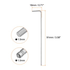 QUARKZMAN 4 Pieces Ball End Hex Key 1.5mm L Shape Extra Long Arm Hex Key Chrome Vanadium Steel Repair Tool for Home Repairs
