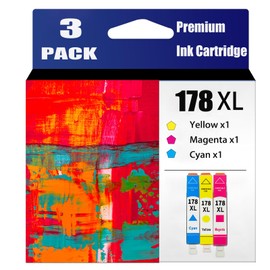 178 XL Ink Cartridges High Yield Refill ReplacementCompatible for HP Photosmart D5460 D5460 D5400 D5463 5510 5511 5512 5514 5515 5520 5521 6510 6512 C6380 C6300 C5300 C5383, Color × 3