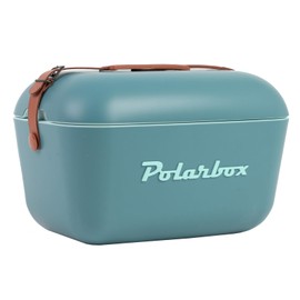 Polarbox Retro Beach Cooler Vintage Picnic Lunch Box Bag - Portable 90s Style Ice Chest for Camping, Hiking, Travel - Extra Large 20L Lightweight for Cans, Beers & Seltzer Drinks (Ocean Blue)