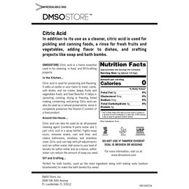 DMSOSTORE Citric Acid All-Natural Multi-Purpose 2 lbs. USP Food Grade, Anhydrous, Fine Grain Powder, Kosher, Non-GMO