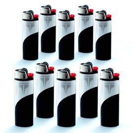 Kasher Classic Multi-Tool Lighter Case with Lighter - Lightweight, Durable Construction - Stainless Steel Accessory with Versatile Usage as Cutter for Opening Packages - Pack of 10 (Silver)