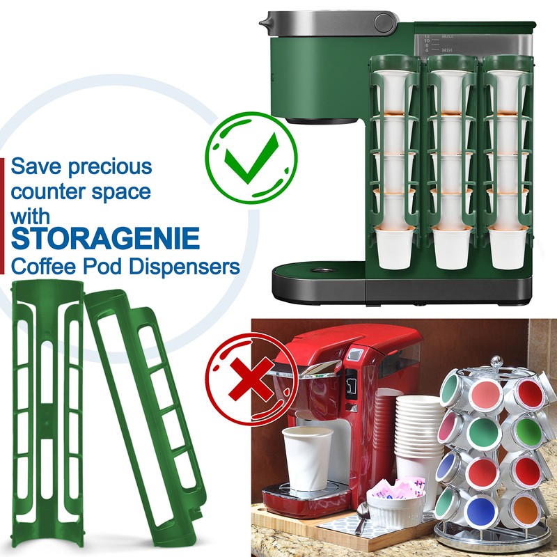 STORAGENIE Coffee Pod Holder for Keurig, Wall Mount Side Mount