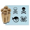 Pirate Jolly Roger Skull Crossbones Rubber Stamp Set for Stamping