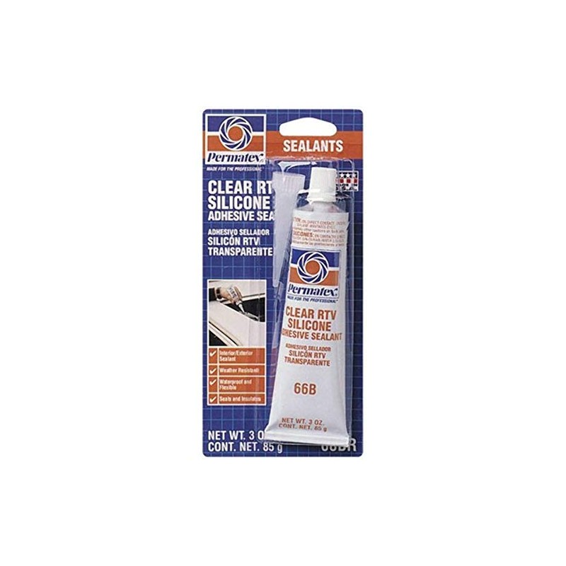 Permatex 80050 3 Oz Clear Silicone Adhesive Sealant
