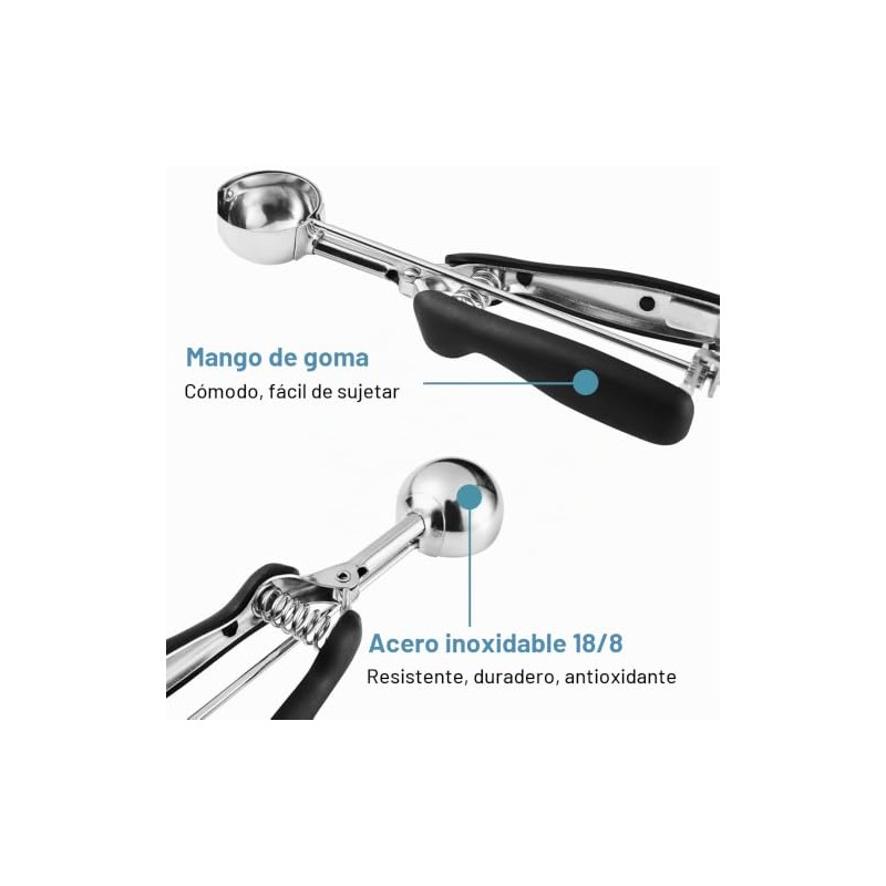 HOMURE H - Juego de cucharadas para galletas, incluye 1