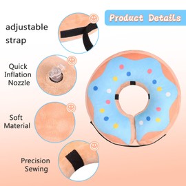 Niuoppy Inflatable Dog Collar for After Surgery, Pet Inflatable Collar for Dogs Cats, Protective Dog Cone Collar, Inflatable Recovery Collar for Dogs Prevent Licking, Wounding, Biting(Pattern M)