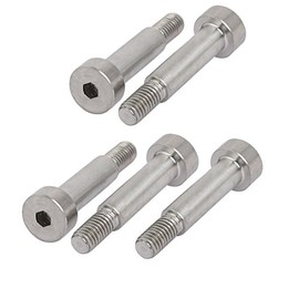 Sourcingmap 5pcs 304 Stainless Steel Hex Socket Shoulder Bolt 6mm Shoulder Dia 20mm Shoulder Length M5 Thread