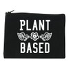 Plant Based Vegan No Meat Cosmetic Makeup Bag Black Large