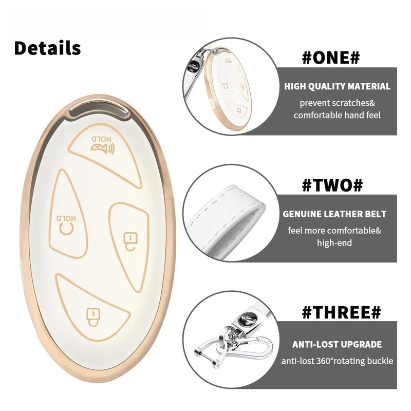 MEDZUK 4 Colours Key Case, Compatible with Hyundai Kona SX2