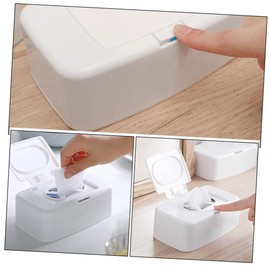 LABRIMP 2pcs Portable Wipe Holder Simple Plastic Wipes Dispenser for Care and Home Use Easy Pull Design Compact and Lightweight Storage Box White