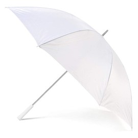 Jollybrolly White Wedding Umbrella – Straight Stick Wedding Umbrella for Bride, Sun Protection Parasol, Windproof, Waterproof, Large Canopy for Two, White Handle