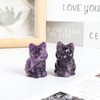 Lovionus89 Moonstone Mini Happy Sitting Cat Crystal Stone Figures, Hand