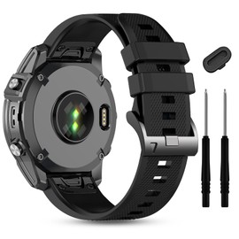 22mm Quickfit Silicone Bands for Garmin Tactix 8/Fenix 8 AMOLED-47mm/7 Pro/7/6/6 Pro/5/5 Plus Watch Strap,Compatible with Fenix E/Descent G2/G1 Solar/Forerunner 965/955/945/Approach S70 47mm/S62