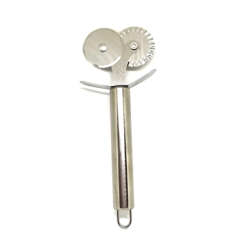 Pastry Ravioli Cutter Dual-Wheel Stainless Steel Pasta Proffessional Craftsmanship Baking