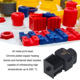 Jectse 3D Printer Hotend Kit for Bambu, High Speed Assembled Extruder Hot End Kit with Wrench, Professional 3D Printer Parts Accessories Replacement (0.8mm)