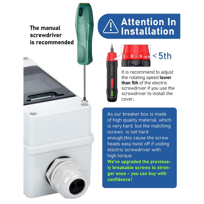 DIHOOL Solar Panel Disconnect Switch with IP65 Din Box, 30