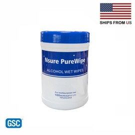 Pharma-C-Wipes 75% Alcohol Wipes - 160 Wet Wipes Per Bottle Canister