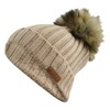 Colette Beige Women's Winter Hat with Glitter | Handmade Pompom