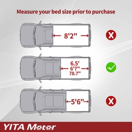 YITAMOTOR Soft Quad Fold Truck Bed Tonneau Cover Compatible with 2004-2015 Nissan Titan, Fleetside 6.5 ft Bed w/o Titan Box