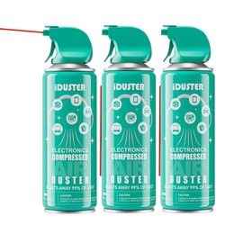 iDuster Compressed Canned Air Duster - 3 PCS Disposable Compressed Air Duster Can Cleaning for Computer,Keyboard, Jewelry, Car and Cellphone, 10oz