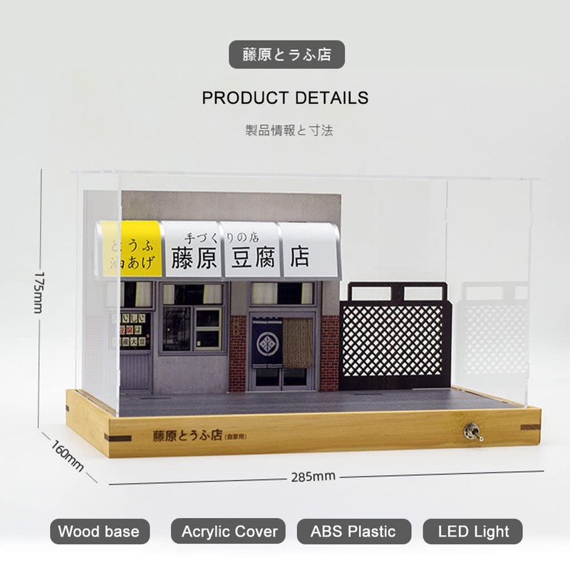 Leauktcnly 1/32 LED Takumi Background Acrylic Car Model Display Case