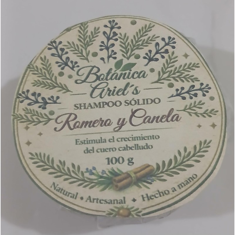 Shampoo Solido Artesanal de Romero y Canela 100 gr