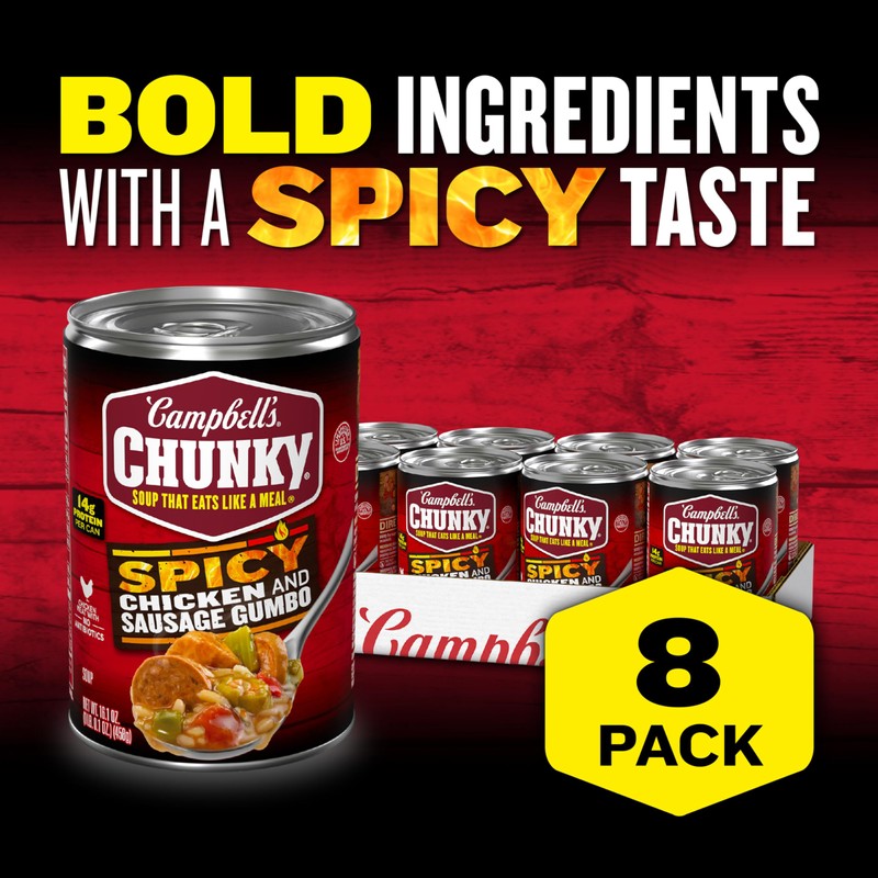 Campbell's Chunky Soup, Spicy Chicken and Sausage Gumbo, 16.1 oz