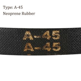 Kozelo A-45 Drive V-Belt - [45 Inch Inner Circumference] A-section Rubber Drive Belt Wrapped for Transmission Use