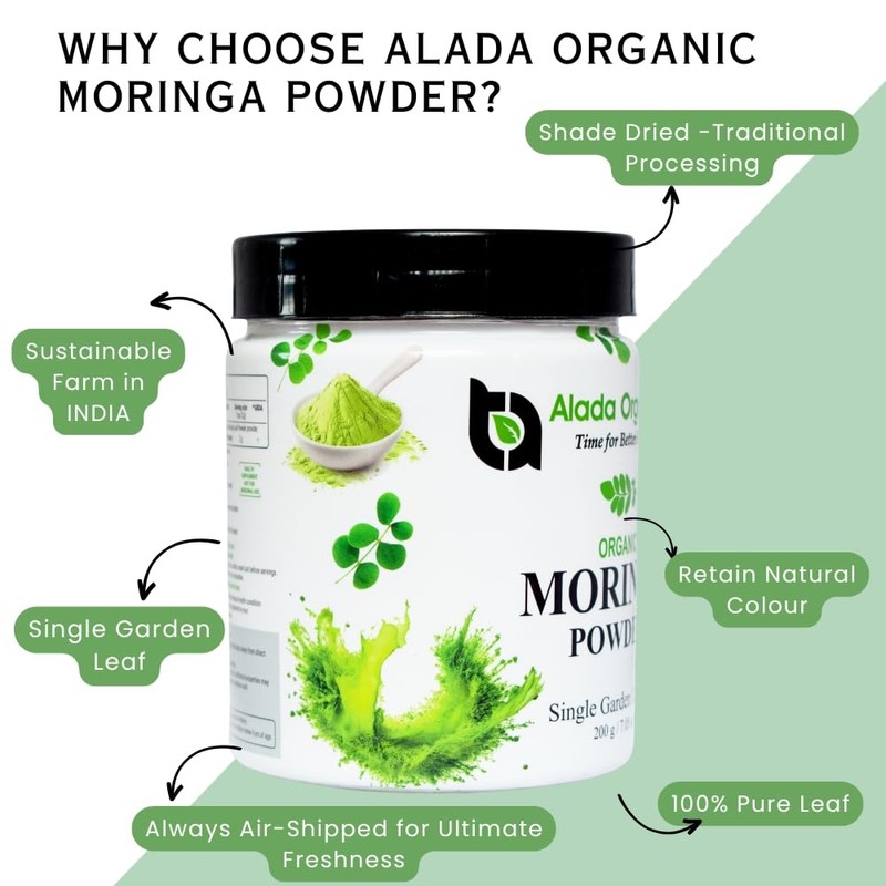 ALADA ORGANIC Moringa - Moringa Powder Single Garden Premium 100%