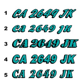 cbcdecals - Custom Boat Registration Numbers "Water" (Set Of Two) Marine PWC Vinyl Decals Sticker