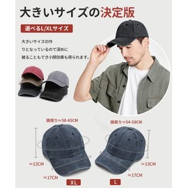 Andeor Men's Cap, Large Size Hat, UPF 50+ Measured, Detailed Depth, Double Layer Shape, Solid Color, Baseball Cap, 100% Cotton, UV Protection, Sunshade, Popular, Unisex, 2 Sizes Available, yellow