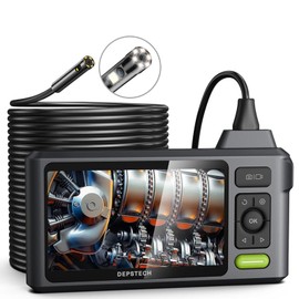 50FT Sewer Inspection Camera, DEPSTECH 1080P Dual Lens Drain Camera Snake with Led Light, 5" IPS Screen Plumbing Camera,Split Screen, IP67 Waterproof Endoscope, 7.9mm Borescope Probe, Gadgets for Men