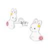 Monkimau Girls' Rabbit Stud Earrings Made of 925 Sterling Silver