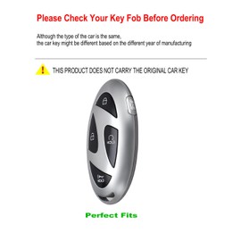 YONUFI Key Fob Cover for Hyundai Key Case Metal Keychain for Ioniq 6 Grandeur GN7, KONA, Elanrtra, Santa Fe, Sonata, Tucson Car Key Holder Protector