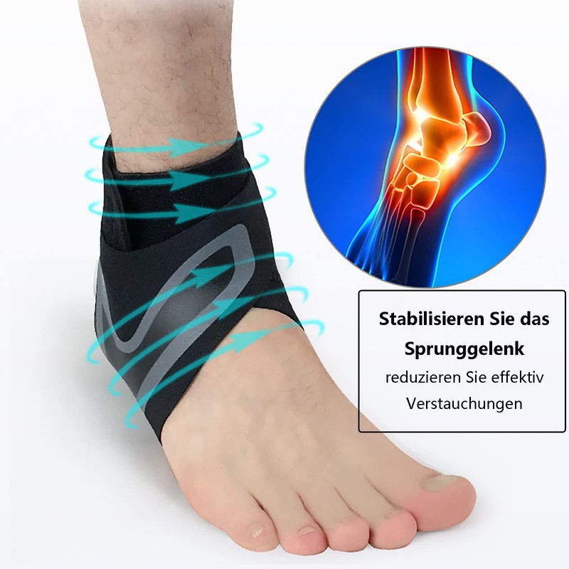 SHULLIN Pack of 2 Adjustable Ankle Brace Ankle Braces Foot