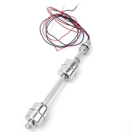 Float Switch Stainless Steel 150 mm, Wired Water Level Sensor, Double Ball Float Switch Made of Stainless Steel for Tank Basins