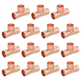 uxcell 25Pcs 3/4" x 3/4" x 3/4" Copper Reducing Tee Pressure Pipe Fitting Connectors for Plumbing Supply & Refrigeration