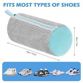 Kisvic Shoe Wash Bag Washing Machine, 2 Pieces Shoe Bag Bags for Washing Machine and Dryer, 360° All-Round Cleaning, Laundry Net Shoes (Grey, 39 x 19 cm)