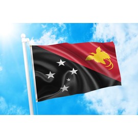 DMSE Papua New Guinea Papuan Flag 3X5 Ft Foot 100% Polyester 100D Flag UV Resistant (3' X 5' Ft Foot)