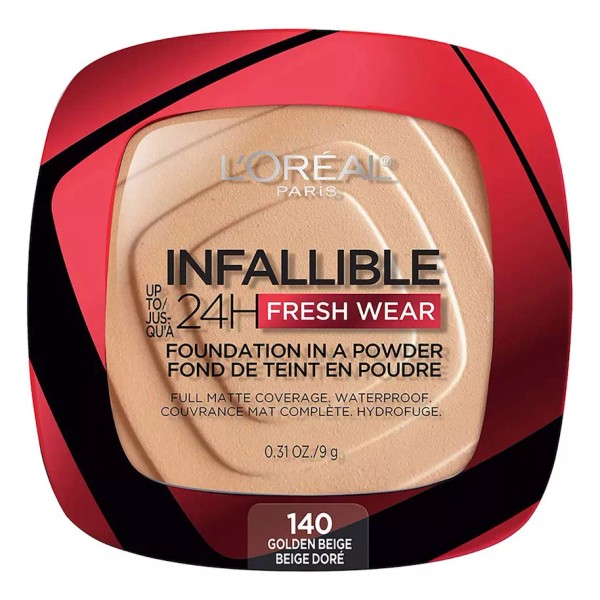 L'Oréal Paris Loreal Infallible Fresh Wear 24hrs Maquillaje Polvo 9g Tono 140 Golden beige