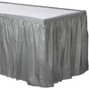 Silver Plastic Table Skirt | 21' x 29" | 1