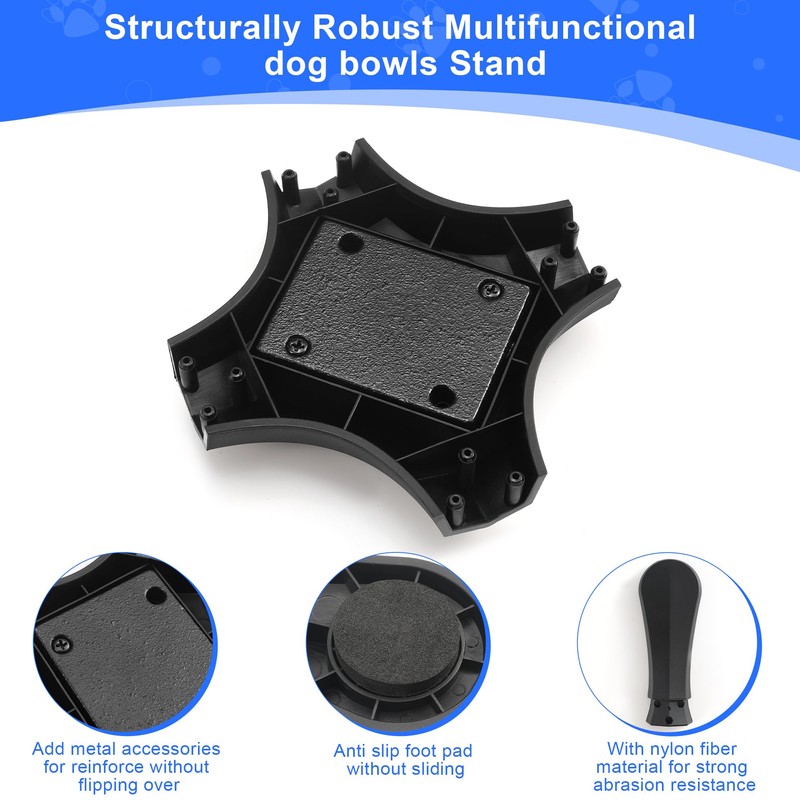 Dog Bowls Elevated Adjustable Stand, Raised Bowl with 3 Heights